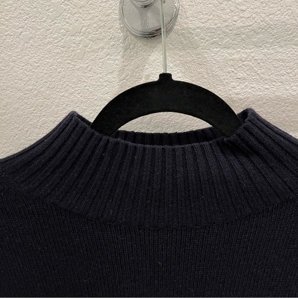 ANN TAYLOR Navy Blue Mock turtleneck Sweater - Picture 2 of 7